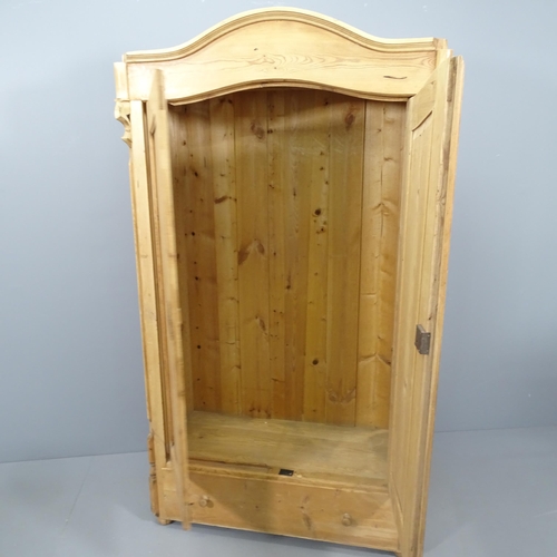 2136 - A continental pine two door arch top wardrobe, 103x181x45cm