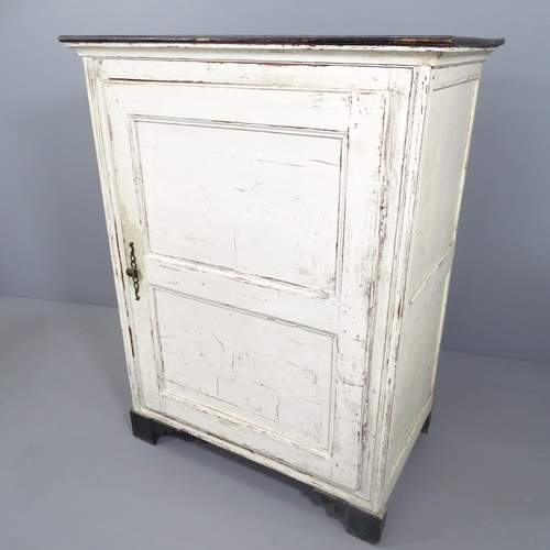 2140 - A painted pine single door cupboard of low size, Shelf interior. 100x132x58cm