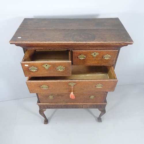 2152 - An 18th Century oak  five drawer chest on stand. 100x146x50cm, with key