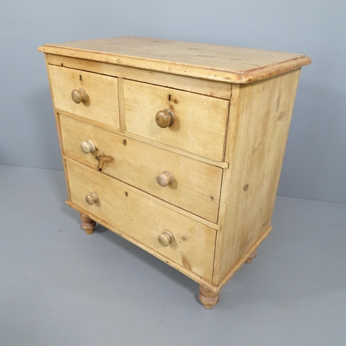 2157 - A small Victorian pine four drawer chest. 83x83x47cm