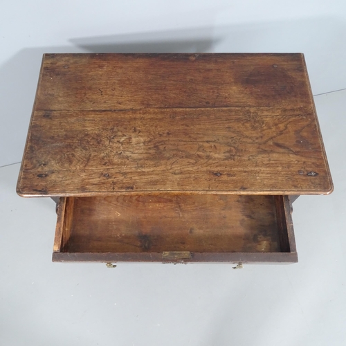 2161 - A George lll joined oak side table, with single freeze drawer. 76x70x44cm