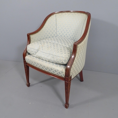 2197 - A mahogany framed and upholstered tub chair