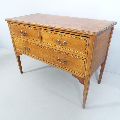 2219 - An Edwardian mahogany three drawer chest. 107x76x50cm