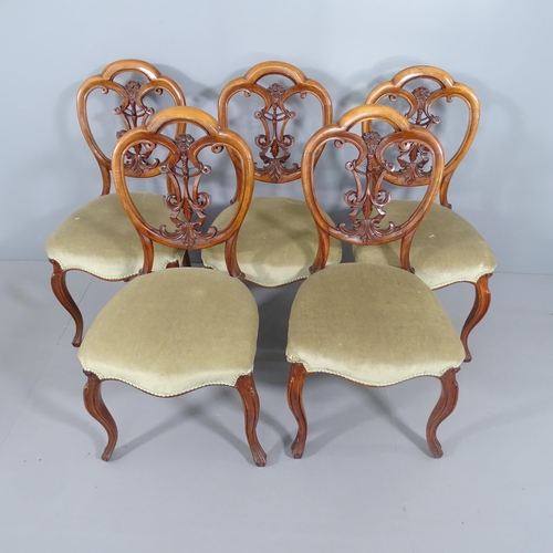 2237 - A set of five Victorian mahogany balloon back dining chairs