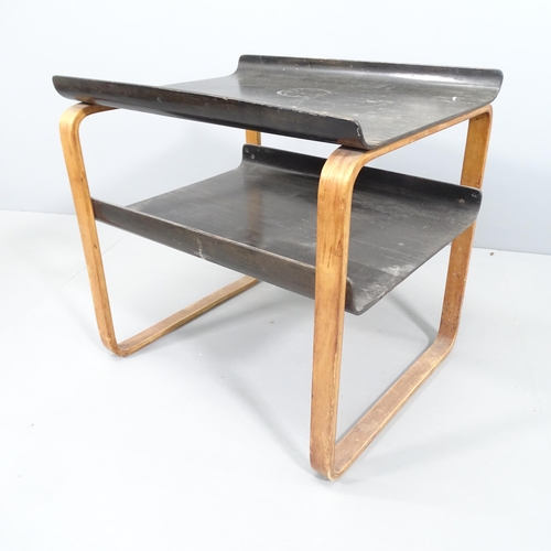 2002 - ALVAR AALTO - A model 915 two-tier side table. 62x59x49cm. No maker's label or visible impressed mar... 