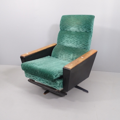 2007 - A mid-century reclining swivel lounge chair.