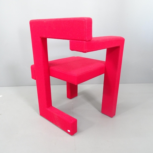 2010 - GERRIT RIETVELD - A mid-century cubist design Steltman chair by Rietveld Originals, the asymmetrical... 