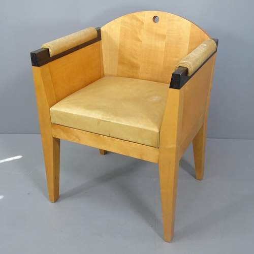 2011 - A post-modern maple and leather desk armchair in the manner of Michael Graves.