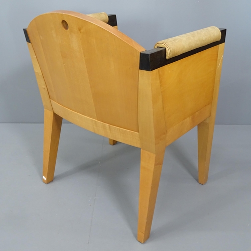 2011 - A post-modern maple and leather desk armchair in the manner of Michael Graves.