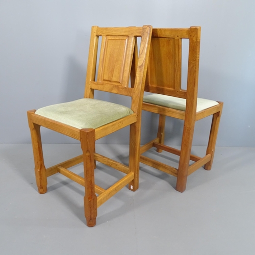 2294 - A set a 4 Yorkshire School Arts and Crafts style oak dining chairs.