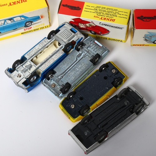 23 - DINKY TOYS - Dinky Ford Escort model 168, a Dinky Lotus Europa model 218, a Dinky Ford Corsair 2000E... 