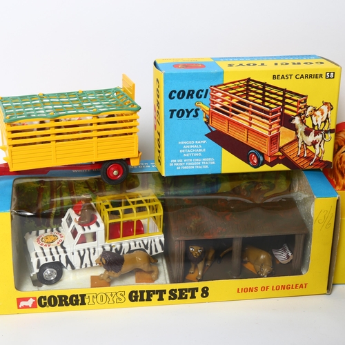 39 - CORGI TOYS - Gift Set 8 Lions of Longleat, Corgi Toys Gift Set 7, Daktari Land Rover 109 W.B. with f... 