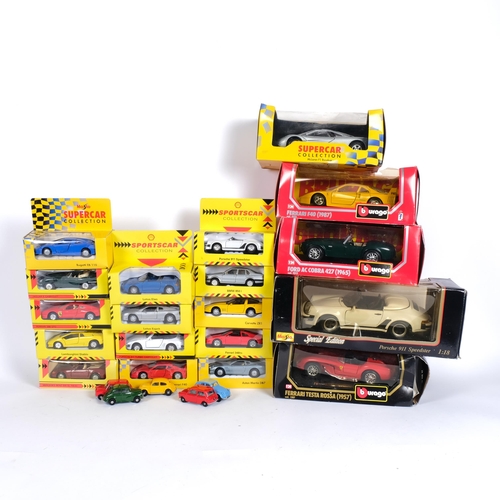 43 - A quantity of boxed diecast vehicles, including Burago, Maisto Supercar Collection, and Shell Sports... 