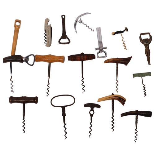 286 - A collection and Vintage and other corkscrews, including horn-handled