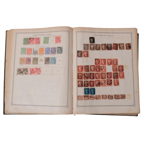 317 - A partial album of UK and world stamps, including a One Penny Black, unperforated, no margins, lette... 