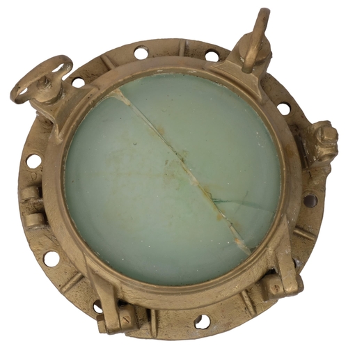 342 - A large overpainted bronze port hole, diameter 41cm