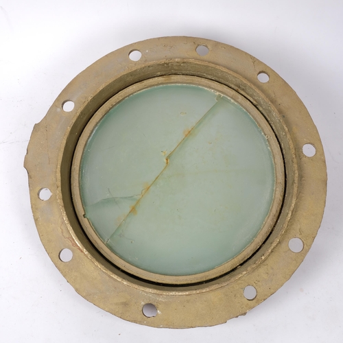 342 - A large overpainted bronze port hole, diameter 41cm