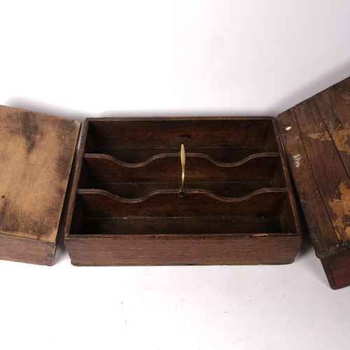 354 - A group of 3 early 20th century pine and oak housemaid trays