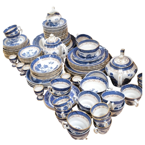 357 - A large quantity of Booths Real Old Willow tea coffee and dinnerware, including teapot and coffee po... 