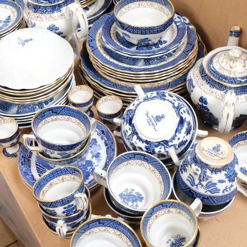 357 - A large quantity of Booths Real Old Willow tea coffee and dinnerware, including teapot and coffee po... 