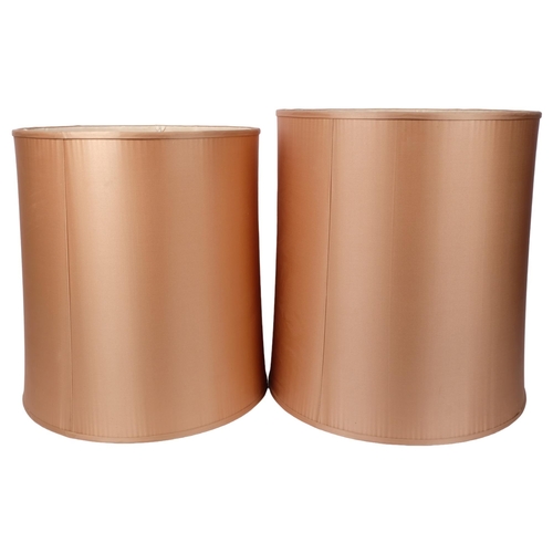 373 - A pair of large cylindrical silk lamp shades, H41cm