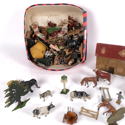 101 - BRITAINS LIMITED - a quantity of Britains farmyard animals and other Vintage farmyard animals and zo... 