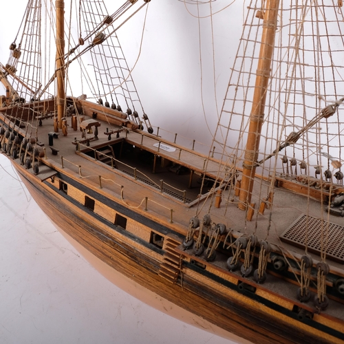 127 - A modern scratch-built wooden model of a galleon HMS Unicorn, L80cm