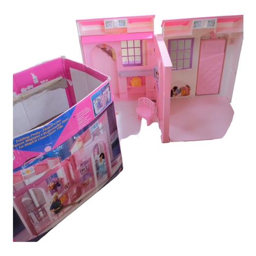 136 - BARBIE - a boxed Barbie folding pretty house, in original box with some associated accessories