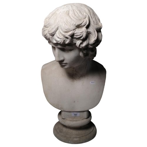 163 - A white painted plaster bust of David, H64cm