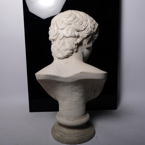 163 - A white painted plaster bust of David, H64cm