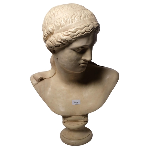 164 - A painted plaster bust of Venus