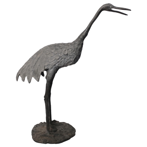 167 - A lead garden sculpture of a stork, H55cm