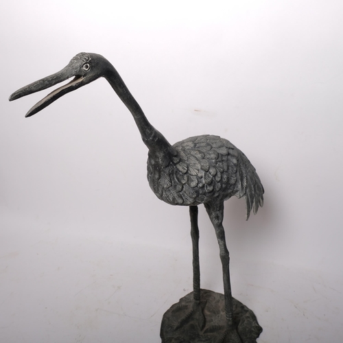 167 - A lead garden sculpture of a stork, H55cm