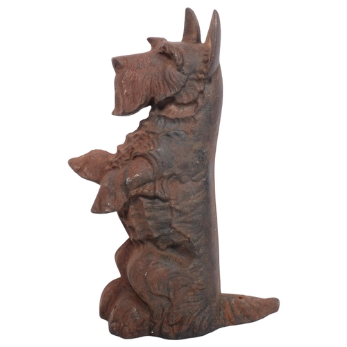 181 - A cast-iron Scottie dog design doorstop, H38.5cm