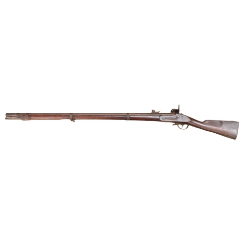 188 - A 19th century percussion rifle, complete with ram-rod, L144cm