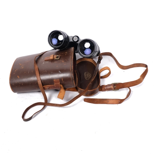 195 - A pair of Ross, London - 12x50 Stepsun binoculars, serial 147280, with original leather case