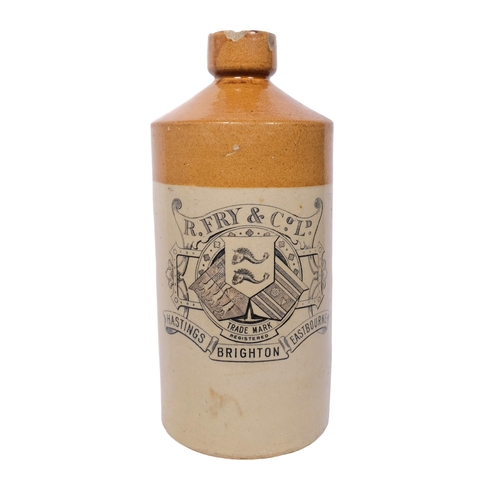 203 - DOULTON & COMPANY LIMITED LAMBETH - a Victorian advertising stoneware flagon for R Fry & Company Ltd... 