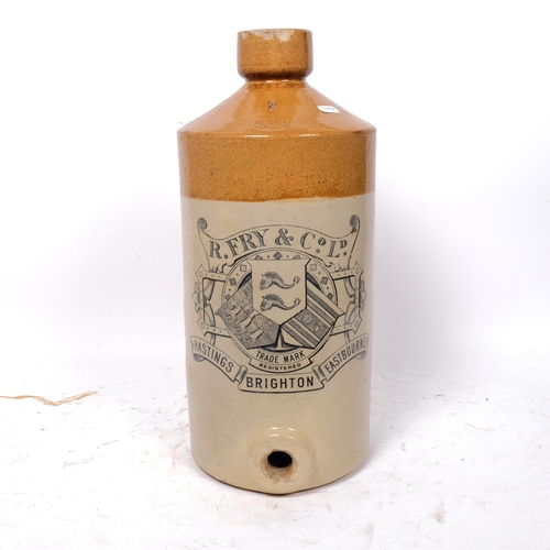 203 - DOULTON & COMPANY LIMITED LAMBETH - a Victorian advertising stoneware flagon for R Fry & Company Ltd... 