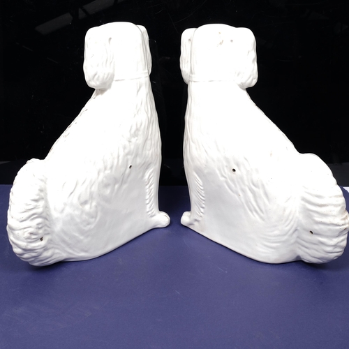 208 - A pair of Victorian Staffordshire mantel Spaniels, H33cm