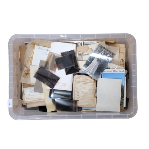 229 - A quantity of photographs, negatives, Vintage photographs etc (boxful)