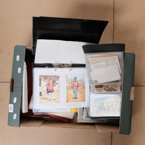 230 - A quantity of various topographical and other postcards, various ephemera etc (boxful)