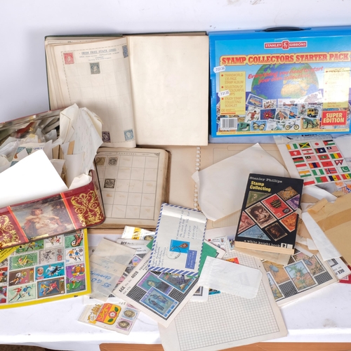 246 - A collection of UK and worldwide stamps, including football series, 2 partial filled albums, 1 of th... 