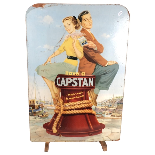 252 - W.D. & H.O. WILLS. - an early 20th century advertising board for Capstan Cigarettes, W62cm, H80cm