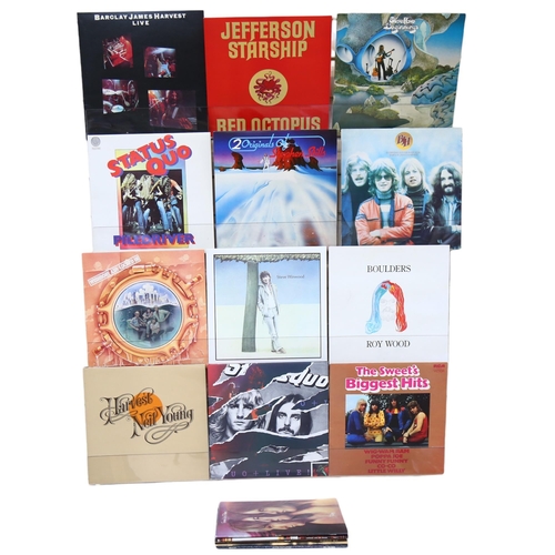 402 - A group of vinyl albums, including Roy Wood Boulders, Emerson Lake & Palmer Trilogy, Steve Winwood, ... 