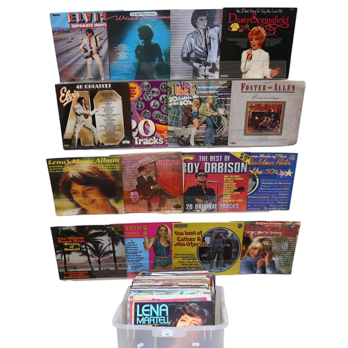 421 - A large collection of various albums, to include Chet Atkins, Nashville Stars on Tour, Foster and Al... 