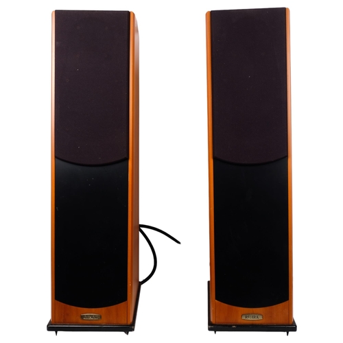 424 - A pair of Ruark Templer 2 floor standing speakers, serial no. 27252, and cables, H79cm