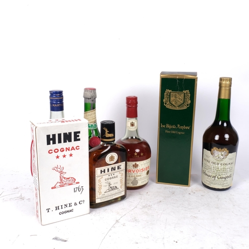 474 - 2 boxed Cognacs, and 3 others - Martell, Benedictine and Courvoisier (5)