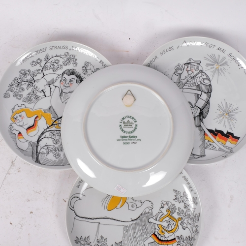 484 - ERNST MARIA LANG for ROSENTHAL - a set of 4 Studio line plates, limited edition, satire themed, 26cm