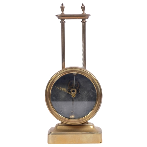 507 - A brass-cased keyless gravity clock, no maker's mark