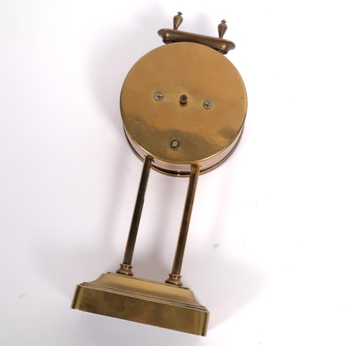 507 - A brass-cased keyless gravity clock, no maker's mark